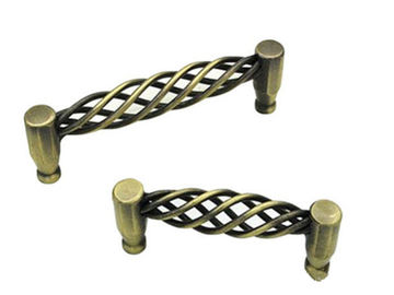 Punhos pretos do armário de cozinha do Birdcage e hardware de bronze antigo da mobília dos botões 96mm