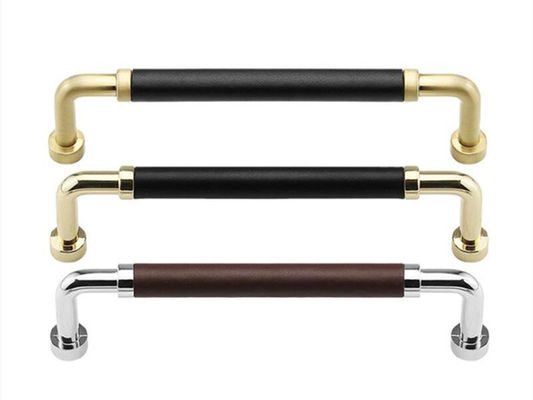 O armário de cozinha de bronze antigo da tração da gaveta do couro do zinco segura os punhos do armário da mesa de escritório